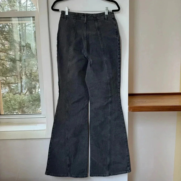 New Free People Florence Flare Jeans High Rise Stretchy We The Free Black - Picture 7 of 11